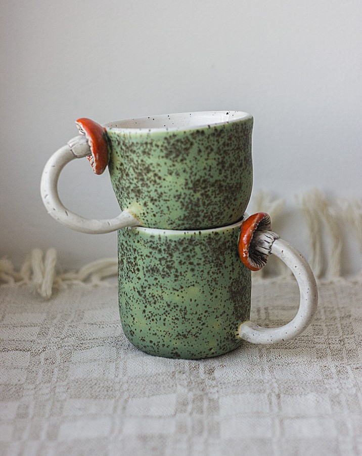 Puodelis "Samanos" su grybo rankena 100-150ml