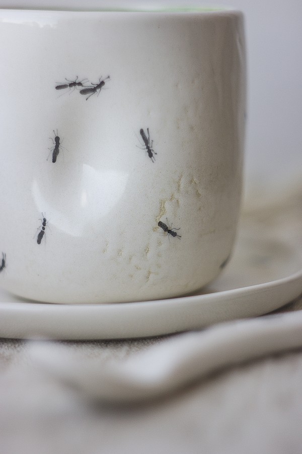 Puodelis "Skruzdė" žaliu vidum, 250ml